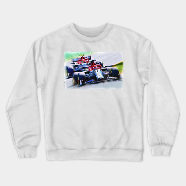 Kimi and Antonio on the race track Crewneck Sweatshirt by DeVerviers